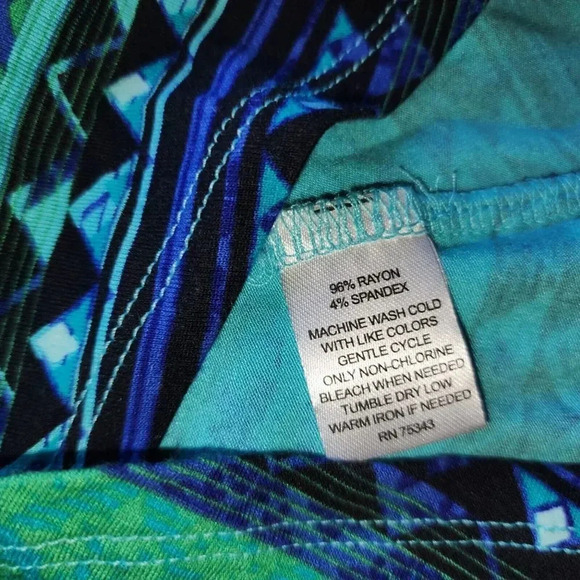 Cynthia Rowley Shift Dress Women Small Multi Geo Print Spaghetti Straps Pullover - Picture 6 of 13